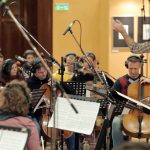 robert leslie bennett conducts orchestra in abbey road studios