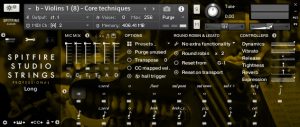 spitfire studio strings general controls panel