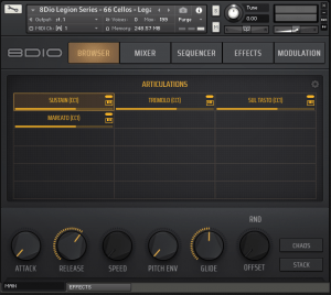 8dio legion series 66 cellos GUI