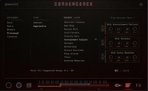 Heavyocity Convergence sound browser with analog source selection